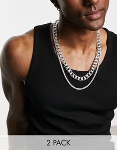 Jewellery by ASOS DESIGN Accessorising is the best part Multi-row design Mixed chains Adjustable length Lobster clasp Modest Jewelry, Masculine Jewelry, Techno Outfit, Jewelry Chains, Joints Pain Relief, Neck Chain, Black Necklace, Hand Made Jewelry, Chains For Men