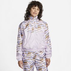 Nike Sportswear Icon Clash Women's Woven Allover Print Purple Jacket Nike Purple Jacket, Woman Weaving, Print Jacket, Nike Sportswear, Nike Jacket, Adidas Jacket, Nike Women, Cool Outfits, Zip Ups