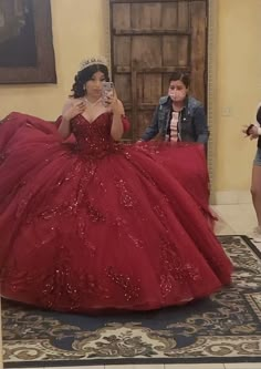 Burgundy Quince Dresses, Red Quince Ideas, Red Sweet 16 Dresses, Burgundy Quince, Red Quince Dress, Red Quince Theme, Quince Dress Ideas, Red Quinceanera Ideas, Burgundy Quinceanera Dresses