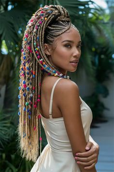 Elevate your look with stunning beaded braided hairstyles for black women that capture attention and express individuality. The intricate braids beautifully frame the face, while the carefully placed beads add a touch of glam and playfulness. Perfect for any occasion, this hairstyle effortlessly combines tradition with modern flair. Explore this timeless beauty and let your style shine! #BraidedHairstyles #BlackWomen #BeadedBraids #HairInspiration Morning Before School, Intricate Hairstyles, Intricate Braids, World Hair, Hair Extensions For Short Hair, Dreadlock Styles, Friends Hair, Angel Outfit, Before School