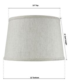 a lamp shade with measurements for the width