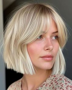 Womans Hairstyle, Snapchat Poses, Blonde Bob With Bangs, Aesthetic Bedrooms, Kort Bob, Hairstyles Drawing, Blonde Bob Hairstyles, Fulani Braids, Tattoo Black