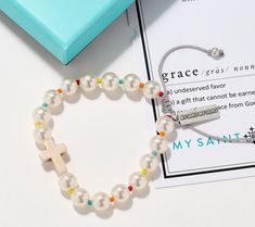 A symbol of divine grace and your everlasting faith, this adjustable cross bracelet serves as a stylish reminder that you are blessed. From My Saint My Hero. Divine Grace, You Are Blessed, A Symbol, Cross Bracelet, My Hero, Jewelry Bracelets, Bracelet, Beads, Gifts