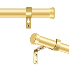 an image of a pair of gold curtain rods on a white background with clippings