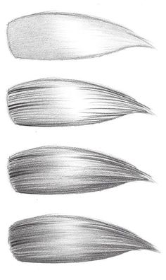 three different types of hair are shown in black and white, one is drawn with pencil