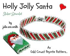 a christmas themed bracelet with santa clause on it