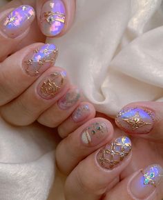 Boho Nails, Gold Nails, Nails Nailart, Wedding Nails, Makeup Nails, Pretty Nails, Nail Inspo, Hair Makeup, Manicure