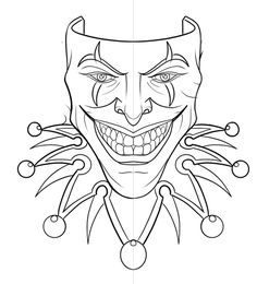 the joker coloring page for kids to print out and color with it's clown face