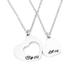 PRICES MAY VARY. ❤Sisters Necklaces❤- Engraved "Big Sis" "Little Sis"Lovely gift idea for daughters, between sisters or as a gift from newborn baby to older siblings. ❤Premium Material❤- Made of high quality 316L stainless steel, it is lead free, nickel free and hypoallergenic, it doesn’t rust, change color or tarnish. We use firmer, stronger and thicker o-rings to connect charms to the necklaces so that they will not easily fall off or break like other brands. ❤Package Content❤- It comes with a White Charm Necklace For Best Friend's Valentine's Gift, White Necklace For Friendship And Mother's Day, White Necklace For Friendship On Mother's Day, Personalized White Charm Necklaces For Friendship, Personalized White Necklace For Friendship, Lil Sis Big Sis, Best Friends Necklace, Friends Necklace, Bff Jewelry