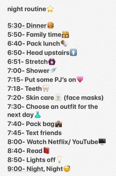 Back To School Night Routine, That Girl Night Routine List, Glow Up Night Routine, School Night Time Routine, Night Routines