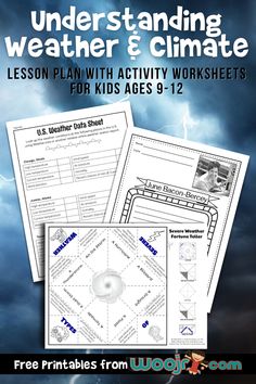 the weather and climate worksheet for kids to learn how to understand what is in the