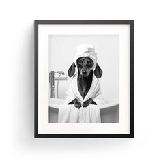 Dog Bathroom Wall Art, Pet Bathroom Art, Dachshund Bathroom Decor, Arte Dachshund, Dachshund Wall Art, Dachshund Decor, Spa Art, Dog Bathroom