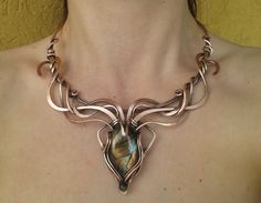 Wire Wrapped Necklace Ideas, Elven Jewelry, Handmade Crystal Jewelry