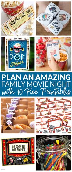 the ultimate family movie night with 10 free printables