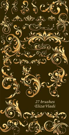 gold swirls and scrolls on black background with red text below the image is an iphone screen