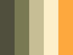 an orange and green color scheme with different shades