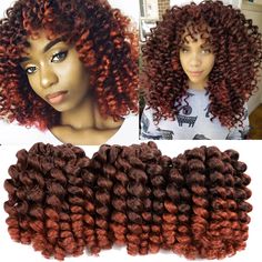 PRICES MAY VARY. Easy separating, free hook needle Light & Soft Natural looking, hot water braid possible Tangle Free Easy Brushing 1)Item Type: 2X Ringlet Wand Curl Jamaican Bounce Crochet Hair Extensions
2)Hair Quality: Top Grade
3)Package: 3 Packs, 20strands/pack
4)Length: 8"
5)Related Color: #1B, #4, #T1B/27, T1B/30, T1B/Bug, #T1B/Gray Wand Curl Crochet Hair, Jamaican Bounce Crochet, Pre Looped Crochet Hair, Jamaican Bounce, Hair Wand, Crochet Braiding Hair, Hair Ginger, Wand Hairstyles, Crochet Hair Extensions