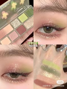 Cute Eye Makeup Looks Colorful, Concert Makeup, Cute Eye Makeup, Korean Eye Makeup, Swag Makeup, Ethereal Makeup, Green Makeup, Eye Makeup Designs, Dope Makeup