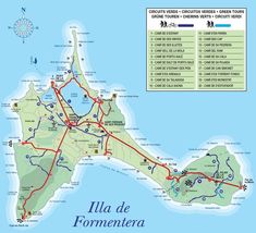 a map of the road to villa de formentera in costa rica, italy