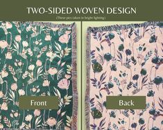 two - sided women's design from front to back with flowers and leaves on them