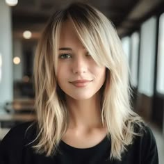 Sleek Long Layers with Thin Side Swept Bangs Swept Fringe Long Hair, Long Side Fringe Bangs, Side Fringes For Long Hair, Long Sideswept Bangs Lob, Medium Length Haircut With Layers And Curtain Bangs Blonde, Long Hair Long Fringe, Medium Length Hair Side Part Bangs, No Style Medium Length Hair, Shag With Layers Haircut