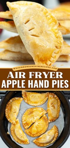 These Apple Hand Pies start with refrigerator pie dough and canned apple pie filling. These little pies are made in the air fryer and makes a great Fall dessert recipe or Thanksgiving dessert recipe ideas! Deserts Using Apple Pie Filling, Apple Pie Filling Desserts, Canned Apple Pie, Easy Thanksgiving Dessert Recipes, Easy Impressive Dessert, Apple Pie Filling Recipes, Pie Dough Recipe, Canned Apple Pie Filling, Apple Hand Pies