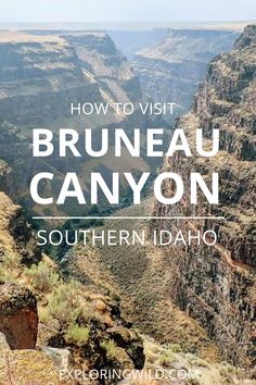 the grand canyon with text overlaying how to visit bruneau canyon in southern idaho