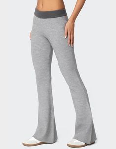 These Knit Flared Pants Are The Perfect Choice For Those Days When You Want To Feel Comfortable While Still Looking Put Together. Rock It With Its Matching Top For The Cutest Cozy Vibes. Pants. Contrast Waistband. Flared Fit. Knit Fabric. Matching Set. 50% Rayon, 30% Nylon, 20% Polyester. Model Wears Size S. Model Height Is 5'9. Item Care: Machine Wash At Maximum 30ºc, Wash With Similar Colors, Do Not Bleach, Do Not Tumble Dry, Iron At A Maximum Of 110ºc, Do Not Dry Clean. | Edikted Lei Contrast Knit Flared Pants Looking Put Together, Fabric Matching, Flared Pants, Cozy Vibes, School Fits, Matching Top, Those Days, Flare Pants, Model Height