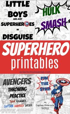 an advertisement for superhero printables