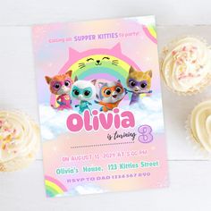 Editable Super Kitty Birthday Invitation for Girl Super Kitties Invitation Digital Super Kitties Invite Template Kitty Girl Party SK01 - Etsy Superkitties Birthday Party, Kitten Birthday Party, Kitten Birthday, Kitty Girl