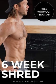 6 WEEK SHRED WORKOUT PROGRAM - TIFFxDAN YouTube Fitness Channel 6 Week Shred Workout Plans, 6 Weeks Transformation, 8 Week Shred Workout Plans, 6 Weeks Workout Plan, Full Body Shred Workout At Home, 30 Day Shred Workout, V Shred Workout Plan, Shredding Workout Men, Full Body Shred Workout