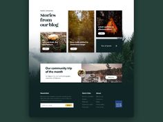 the landing page for an eco - friendly website with multiple images and text on it