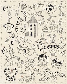 #illustrator #tattooartist Coraline Flash Sheet, Funky Flash Tattoos, Winter Tattoo Flash, Ignorant Style Tattoo Flash, Stick And Poke Flash, 90s Flash Tattoo, Simple Flash Tattoo, Oracle Tattoo, Unique Flash Tattoo