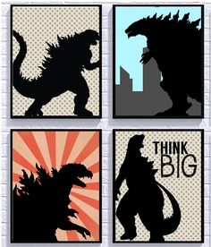 PRICES MAY VARY. satin matte cardstock Think Big! This Monster themed wall art is sure to set off your room in a BIG way! Includes: Four (4) 8x10in Art Prints. Perfect for your frames. Simply insert the prints into your frames (frames not included) and voila! You have the perfect room decor set. It's that simple. USA made with quality graphics & materials. Think Big! This Monster themed wall art is sure to set off your room in a BIG way! Includes: Four (4) 8x10in Art Prints. Perfect for your fra Boy Room Poster, Godzilla Party, Monster Dragon, Halloween Invitation Card, Godzilla Birthday, Dinosaur Room Decor, Bubble Boy, Themed Kids Room, Dragon Comic