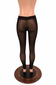 "This item is made to order, please read all the way through the listing before purchasing! These leggings are made of top quality mesh spandex, beware because you can see right through them! They have a mid rise waistband that is narrower and 2\" lower than our high waist leggings. Inseam: 32\" Rise: 9\" If you would like a shorter or longer inseam, please enter it in the notes at checkout! Womens Sizing (See below for instructions on where measurements should be taken) XXS: Bust 29\"-30\" / Wa Sheer Black Full-length Bottoms, Sheer Mesh Stretch Bottoms, Sheer Stretch Mesh Bottoms, Sheer Black Bottoms, Sheer Nylon Thigh-high Bottoms, Sheer High Stretch Nylon Tights, Solid Nylon Sheer Bottoms, Solid Sheer Nylon Bottoms, Black Sheer Nylon Tights