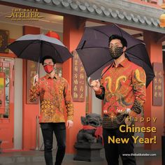 CHINESE NEW YEAR 2021 with red batik indonesia by The Batik Atelier Men Photoshoot, Happy Chinese New Year, Red