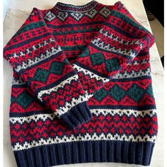 Vintage The Gap 100%Wool Hand Knit All Reasonable Offers Are Welcome Knit Fair Isle, Sweaters Vintage, Gap Sweater, Fair Isle Sweater, Wool Knit, The Gap, Fair Isle, Colorful Sweaters, Blue Gray