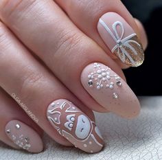 Navidad Nails, Hair Skin Nails, Xmas Nails, Elegant Nails, Nail Art Tutorial, Hair Skin, Winter Nails, Christmas Nails