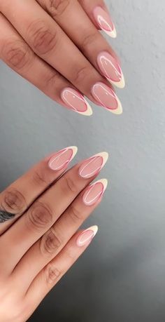 Two Tone French Tip Nails, Ombre Acrylic, Classy Acrylic, Nails Classy, Oval Nails