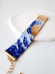 Mini Wave Bracelet Pattern, Seed Bead Wave Pattern, Greek Wave Bracelet Pattern, Wave Bead Loom Pattern, Sea Turtle Bead Loom Pattern, Beadwork Designs, Bead Sewing