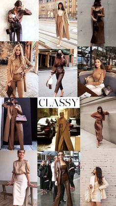 Nude Outfits Classy, Brown Aesthetic Outfit, Neutral Color Outfits, Tan Outfit, How To Have Style, Collage Outfits, Nude Outfits, Monochromatic Fashion