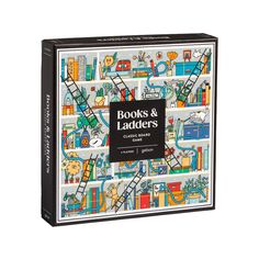 books and ladders coloring book set on a white background with the title, books & ladders