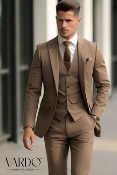 Brown Groomsmen Suits, Brown Suit Wedding, Brown Groomsmen, Brown Suits For Men, Suit For Men Wedding, Groom And Groomsmen Suits, Stylish Mens Suits, Brown Suit, Slim Fit Suit Men