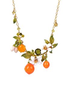 Gardens In Provence Orange Short Necklace – Les Néréides Les Nereides, Fruit Jewelry, Funky Jewelry, Holiday Memories, Orange Fashion, Short Necklace, Dream Jewelry, Jewelry Inspo, Orange Blossom