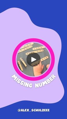 the missing number game is being played on an interactive screen with a hand holding a piece of wood