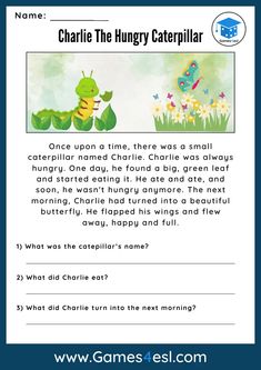 the story of charlie the hungry caterpillar is shown in this children's book