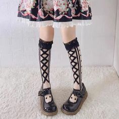 Kawaii Lolita Socks Japanese Pink, White Fishnets, Fishnet Socks, Socks Cute, Lace Socks, Sweet Lolita, Calf Socks, Hot Dress