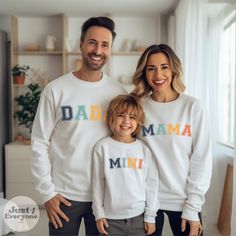 "Matching Family Shirts, Family Matching Outfits, Mommy And Me Set, Family Tees, Family Clothing, Daddy And Me, Nana Shirt, Auntie Shirt H O W T O O R D E R 1. Simply select the size of your shirt individually and then click \"Add to Cart\" 2. Repeat each step for each shirt that you need. Add as many as needed to your cart and then proceed to checkout. 3. Submit order ♥ The items are printed after the payment has been cleared within 1-3 business days, sometimes faster. This is the time when the Fun Long Sleeve Cotton Shirt, Cute Crew Neck Top For Family Occasions, Fun Letter Print Tops For Family Occasions, Cute Crew Neck Top, Family Matching Crew Neck Cotton Tops, Casual White Tops For Family Events, Multicolor Long Sleeve Shirt With Letter Print, Family Crew Neck Tops With Name Print, Family Matching Multicolor Tops With Letter Print