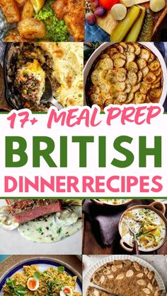 a collage of different british dishes with text overlay