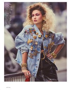 90s Magazine Fashion Editorial, 80s Jean Jacket Outfit, 80’s Style, Eighties Clothes, Sheer Button Up Blouse Outfit, 80’s Fashion Women, 80s Night Outfit, 80s Fashion Inspiration